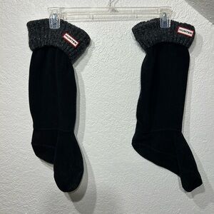 Hunter Women Black Fleece Boot Sock Black Multicolor Top Size Large 8-10 Insert